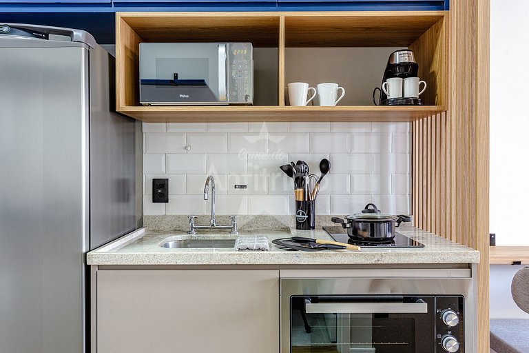 Studio a 300 m Allianz Parque com ar condicionado