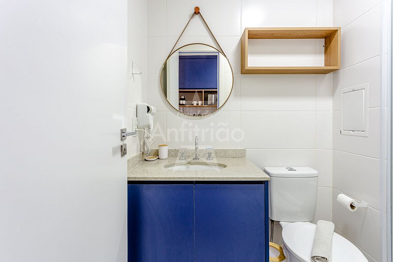 Studio a 300 m Allianz Parque com A/C 6x sem juros
