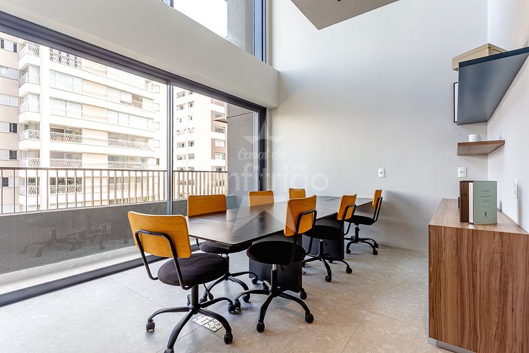 Studio a 300 m Allianz Parque com A/C 6x sem juros