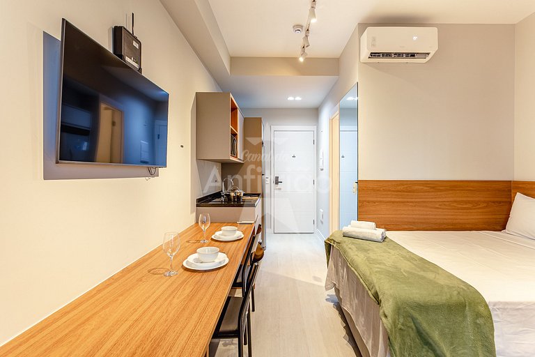 Studio próximo ao Allianz com ar condicionado