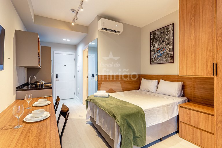 Studio próximo ao Allianz com ar condicionado