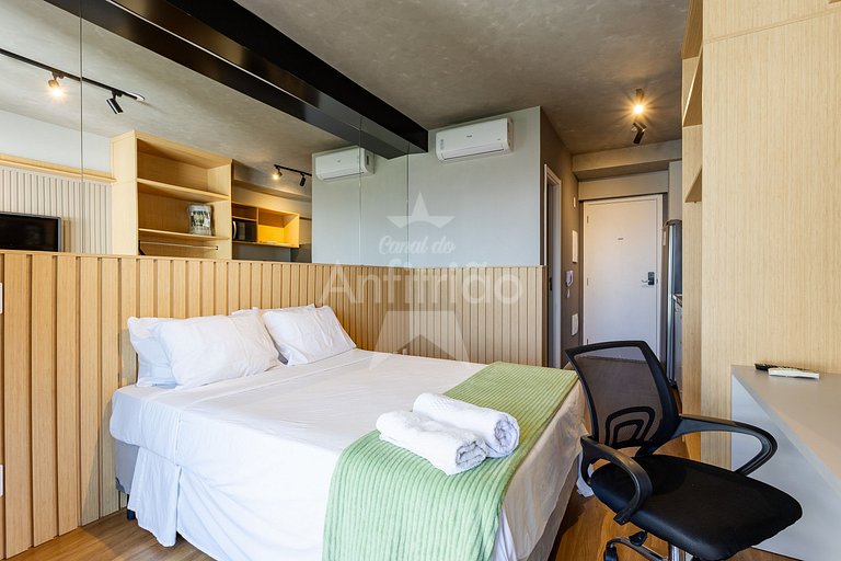 Studio 21° andar com super vista + A/C | 6x s/ juros