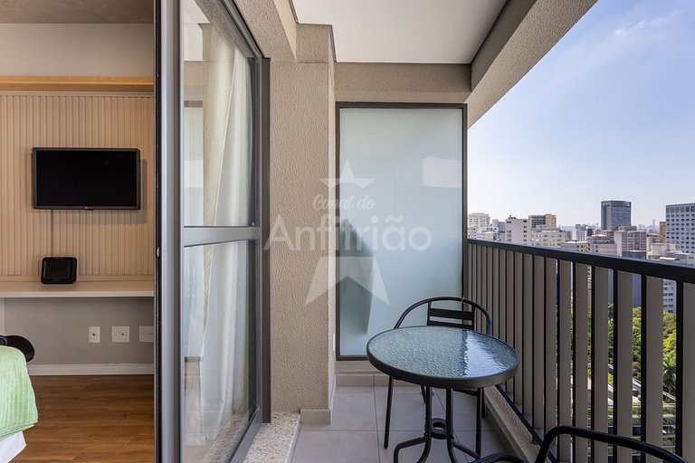 Studio 21° andar com super vista + ar condicionado