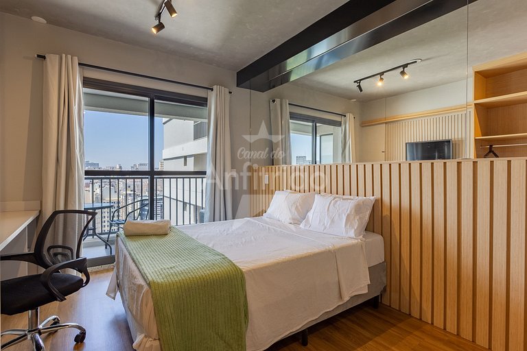 Studio 21° andar com super vista + A/C | 6x s/ juros