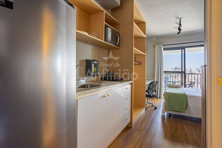 Studio 21° andar com super vista + ar condicionado
