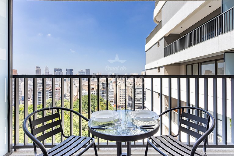Studio 21° andar com super vista + ar condicionado