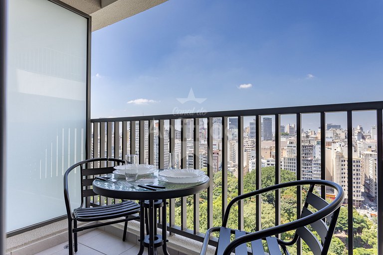 Studio 21° andar com super vista + ar condicionado