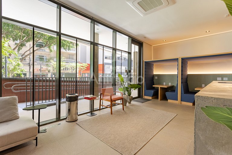 Studio 21° andar com super vista do alto + A/C