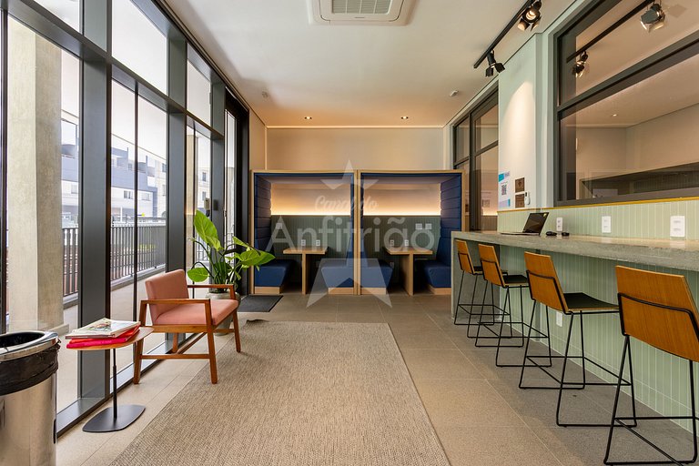 Studio 21° andar com super vista + ar condicionado
