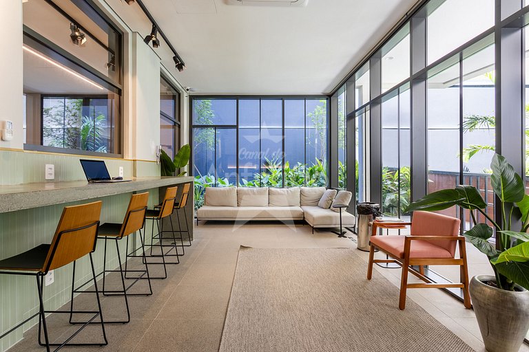 Studio 21° andar com super vista + A/C | 6x s/ juros