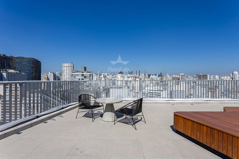 Studio 21° andar com super vista do alto + A/C