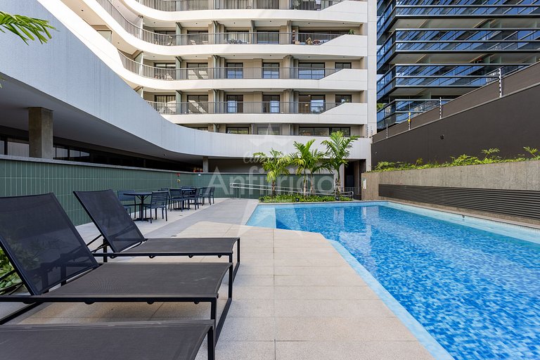 Studio 21° andar com super vista + ar condicionado
