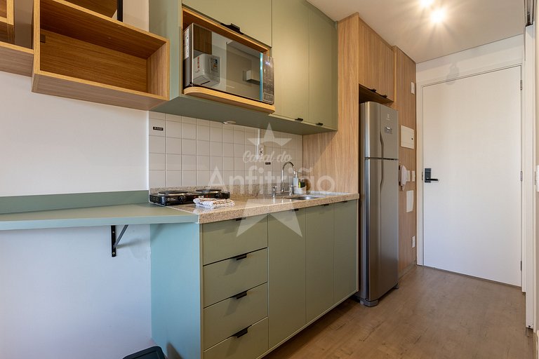 Studio na Liberdade com piscina, A/C e cowoking