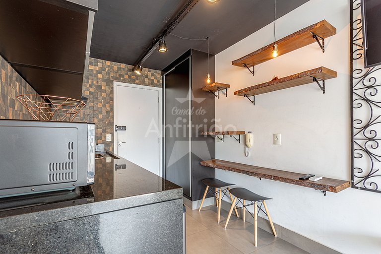 Studio Aurora perto de tudo com A/C + garagem