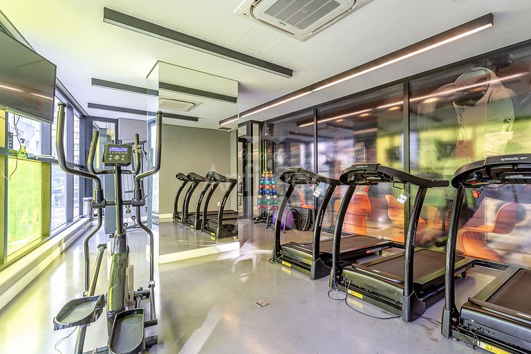 Studio Aurora perto de tudo com A/C + garagem