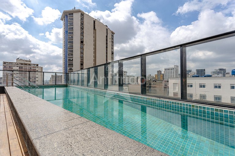 Studio Aurora perto de tudo com A/C + garagem