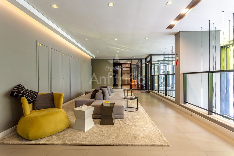 Studio Aurora perto de tudo com A/C + garagem