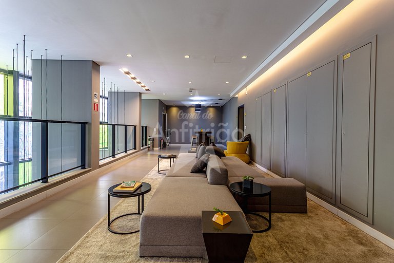 Studio Aurora perto de tudo com A/C + garagem