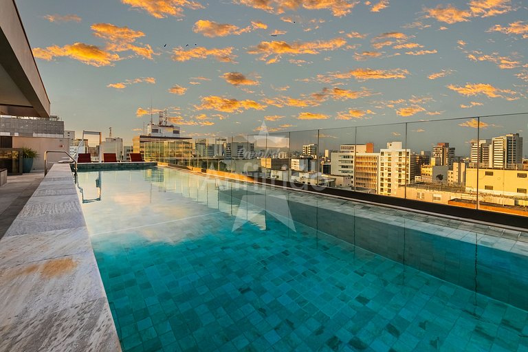 Studio 150 metros do Metrô Paraíso com ar condicionado