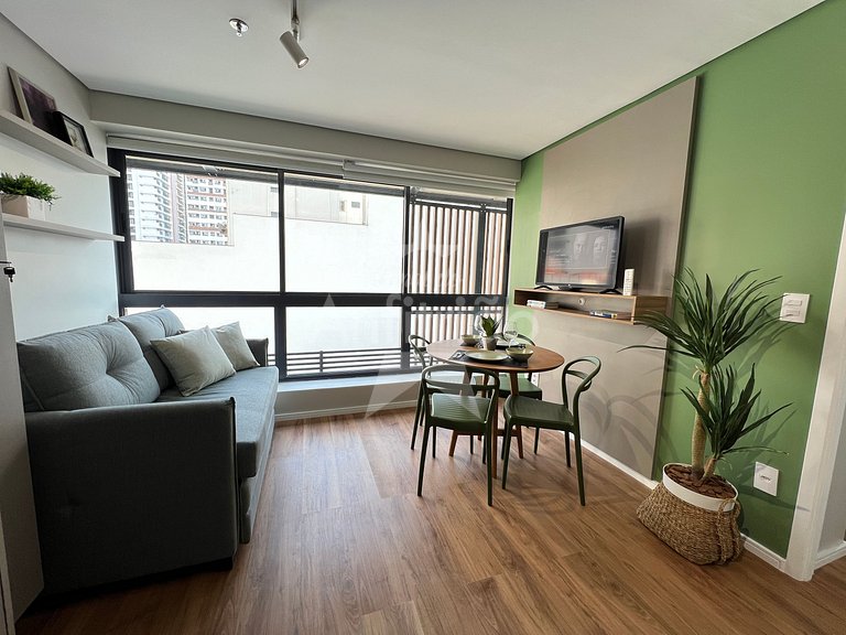 Apê lindinho com ar a 300 m do Allianz Parque