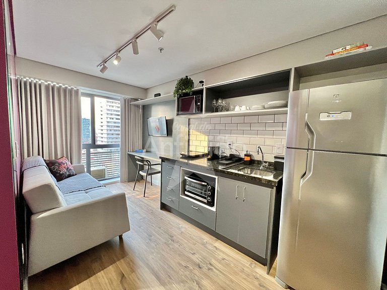 Apê Pink 6º andar com ar 500 m do Allianz Parque