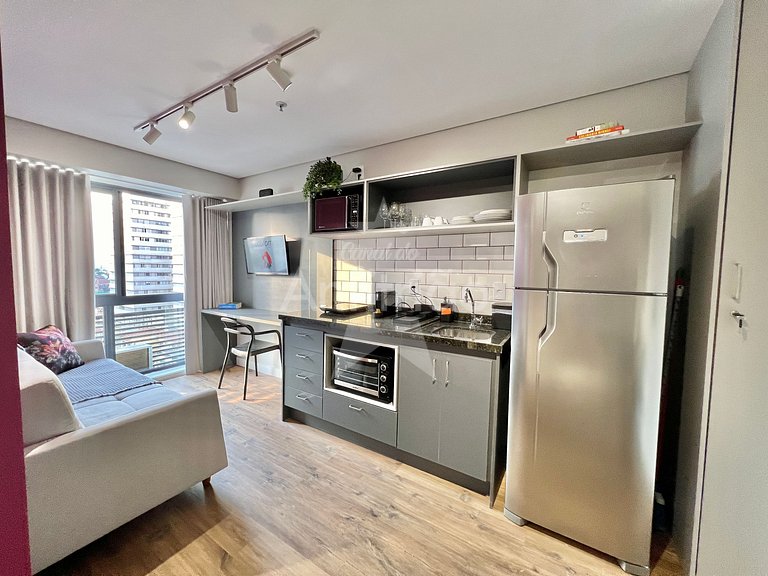 Apê Pink 6º andar com ar 500 m do Allianz Parque