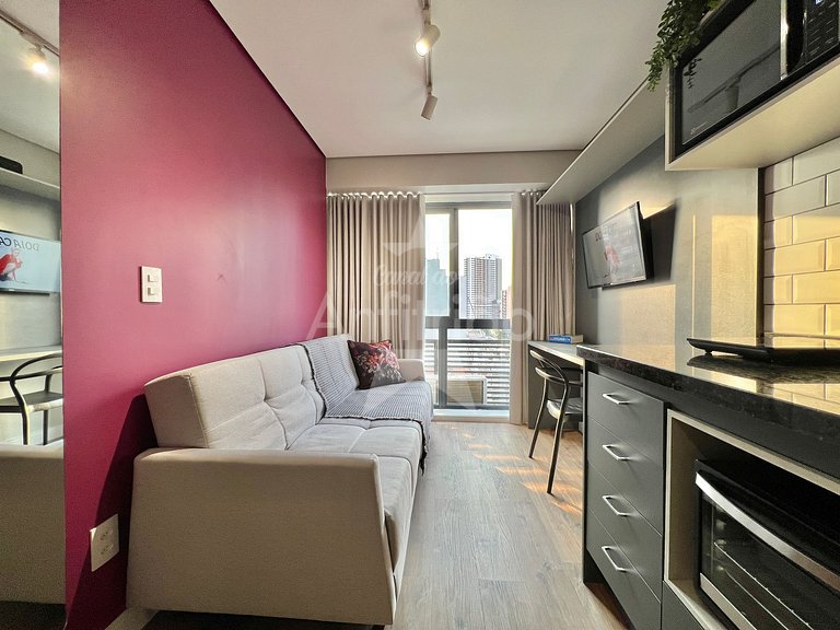 Apê Pink 6º andar com ar 500 m do Allianz Parque