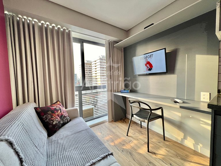 Apê Pink 6º andar com ar 500 m do Allianz Parque