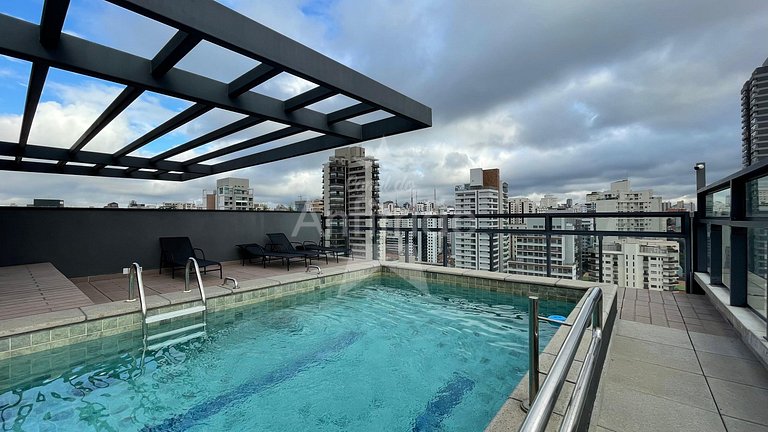 Apê Yellow 8º andar Allianz com ar e garagem