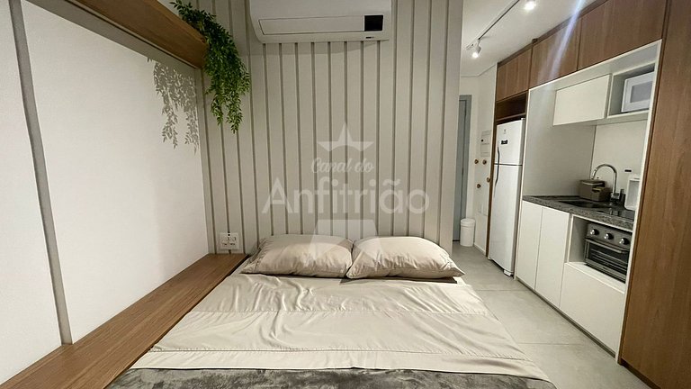 Studio Madá | 5 min do metrô + piscina e ar cond.