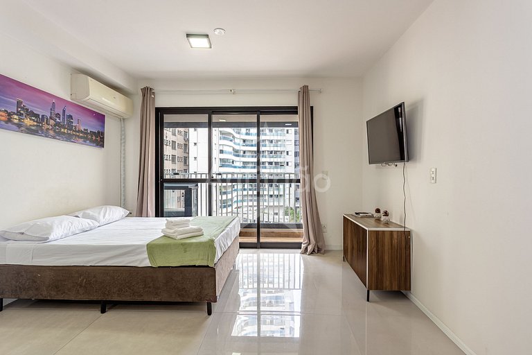 Studio Aurora com A/C próx ao metrô em 6x s/ juros