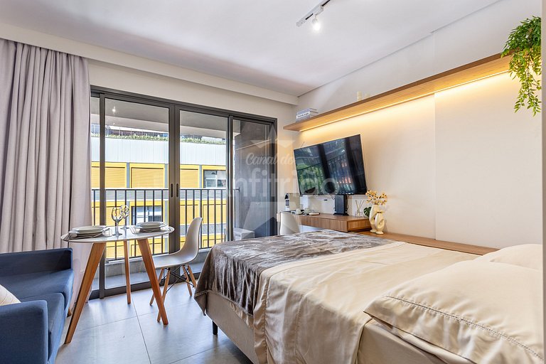 Studio Madá | 5 min metrô + piscina e A/C | em 6x