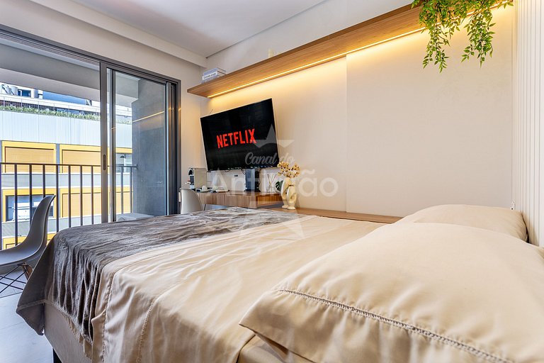Studio Madá | 5 min metrô + piscina e A/C | em 6x