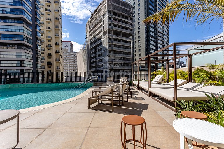 Studio Madá | 5 min metrô + piscina e A/C | em 6x