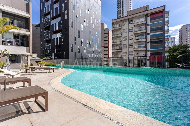 Studio Madá | 5 min metrô + piscina e A/C | em 6x
