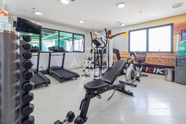 Flat king size, consulado, garagem + A/C | em 6x