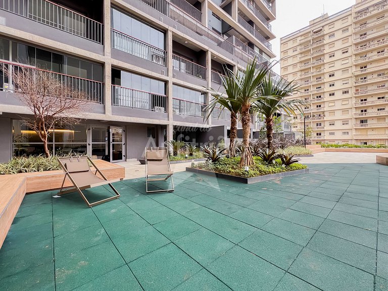 Apê no Brooklin com A/C, mega bem localizado