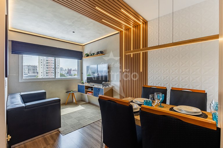 Apê Uau! a 150 m do Metrô com piscina e academia