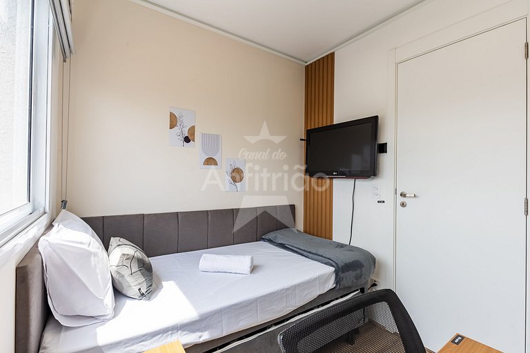 Apê Uau! a 150 m do Metrô com piscina e academia