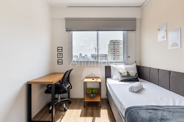 Apê Uau! a 150 m do Metrô com piscina e academia