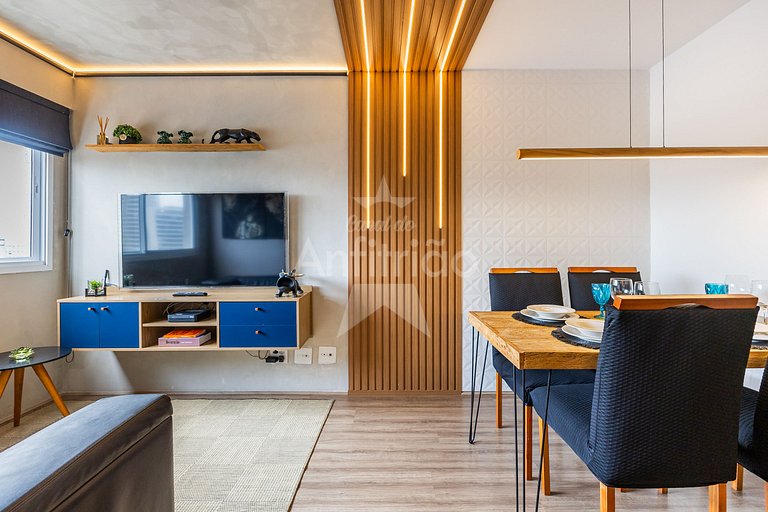 Apê Uau! a 150 m do Metrô com piscina e academia