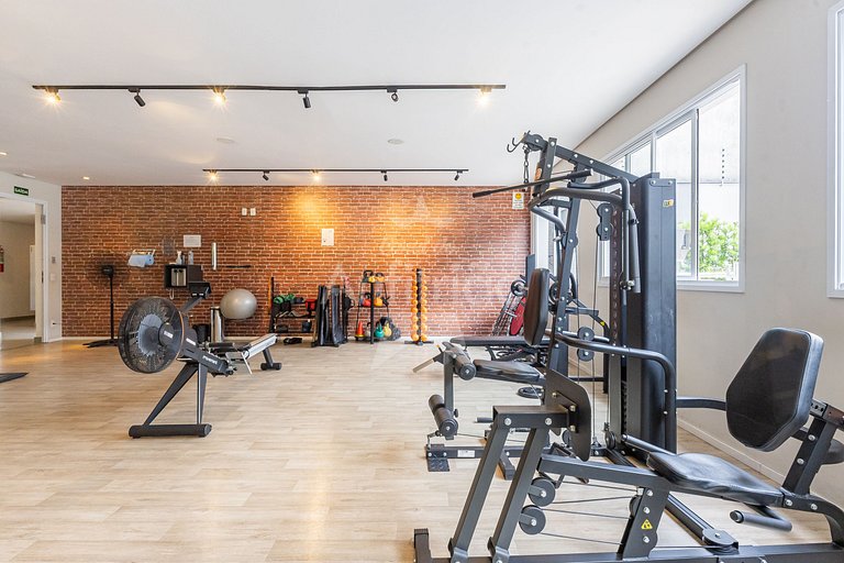 Apê Uau! a 150 m do Metrô com piscina e academia