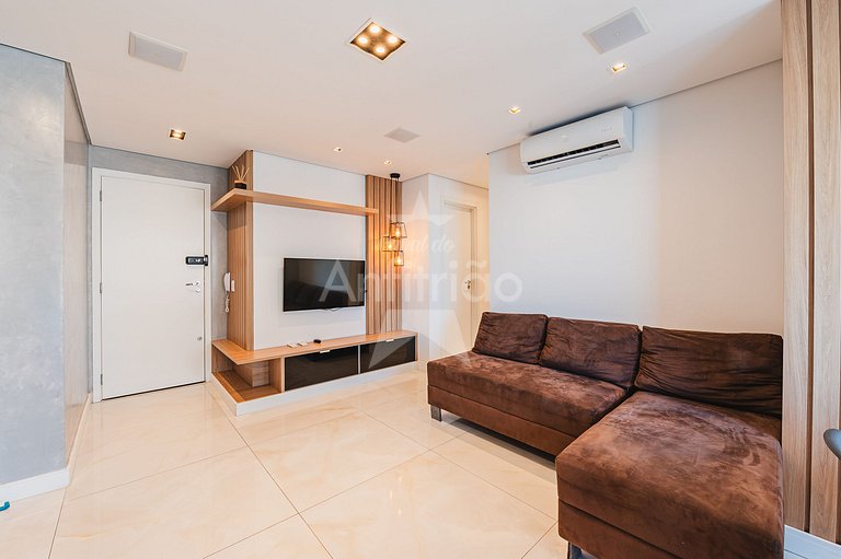Apê 20º andar, vista da cidade em resort com A/C