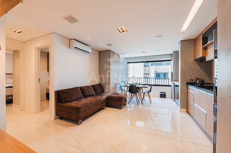 Apê 20º andar, vista da cidade em resort com A/C