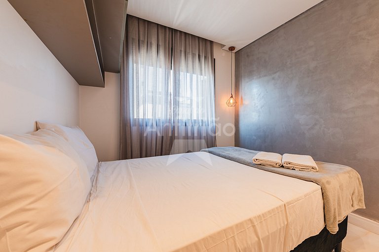 Apê 20º andar, vista da cidade em resort com A/C