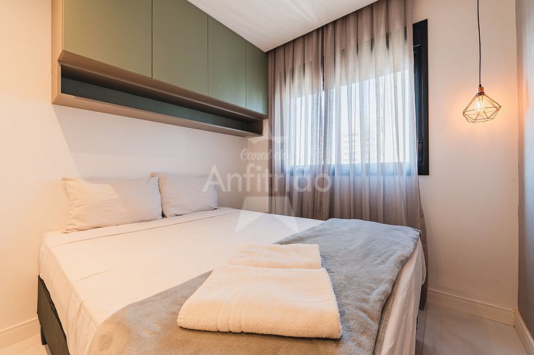 Apê 20º andar, vista da cidade em resort com A/C