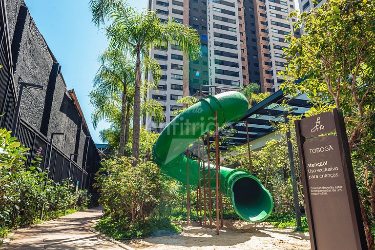 Apê 20º andar, vista da cidade em resort com A/C